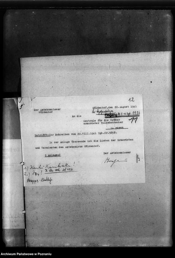 Obraz 17 z jednostki "Kreis Hohensalza (Inowrocław). Korespondencja w sprawie miejscowych Niemców, którzy zginęli w 1939 roku"