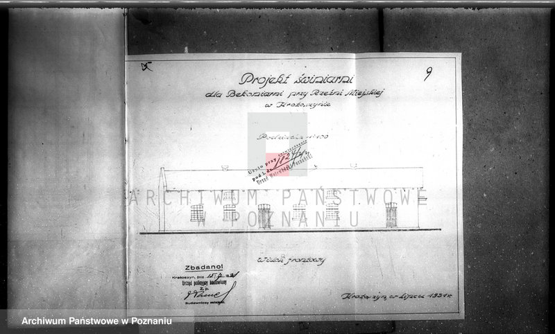 image.from.unit.number "Zatwierdzenie projektu zakładu przemysłowego /Rzeźni/ nr 460 własność Magistratu m. Krotoszyna"