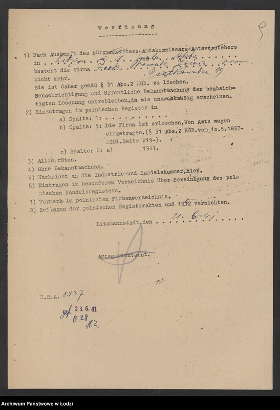 Obraz 11 z jednostki "Icek Froim Nowak- sklep kolonialnu- Zgierz"