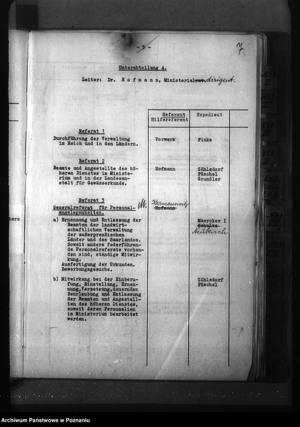 Obraz 10 z jednostki "Geschäftsverteilungsplan des Reichsministerium für Ernährung und Landwirtschaft"