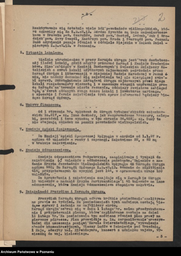Obraz 11 z jednostki "Informacje o strukturze organizacyjnej i działalności Zarządu Okręgu Związku Bojowników o Wolność i Demokrację w Poznaniu."