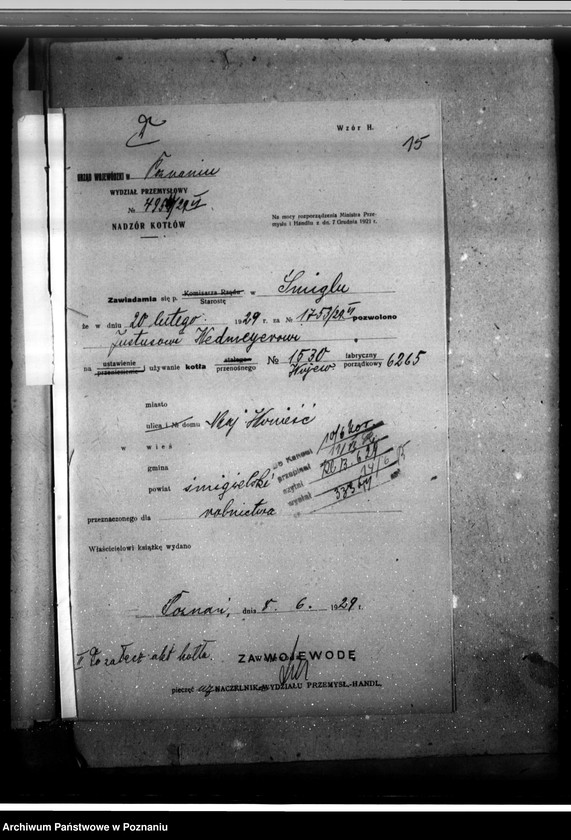 Obraz 20 z jednostki "Majętność Wonieść, pow śmigielski własność J. Wedemeyer nr woj. kotła 6265"