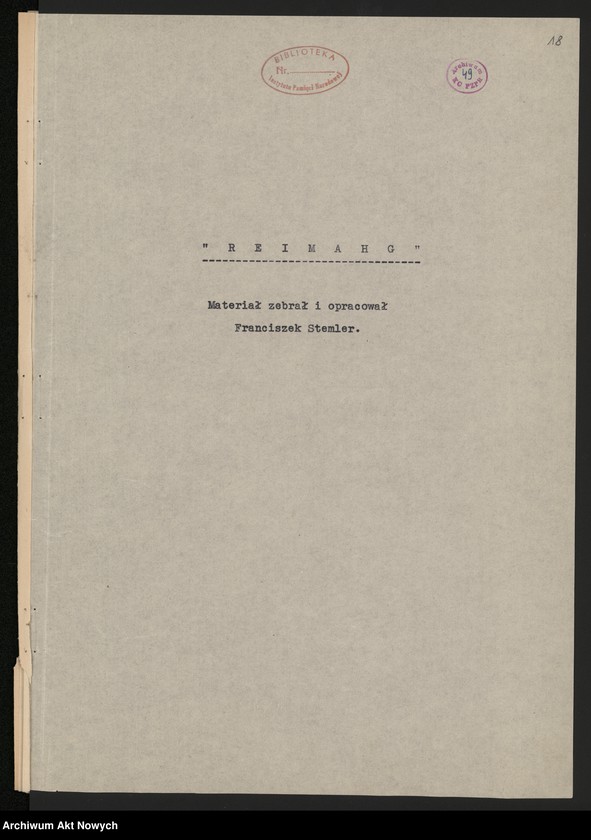 image.from.unit.number "Obozy koncentracyjne w Neuenhamme, Płaszowie, Turyngii /"Reimagh"/, więzienie na Pawiaku, martyrologia dzieci żydowskich, spis osób wywiezionych z pow. bielskiego. Opracowania, spisy, wykazy."