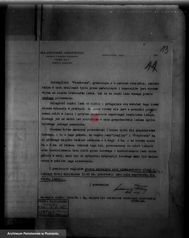 Obraz 17 z jednostki "Majętność /leśna Ossowiec/ powiat mogileński"