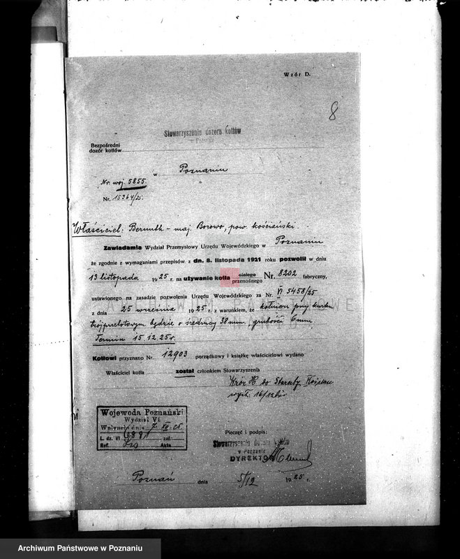 Obraz 12 z jednostki "Majątek Borowo pow. kościański, własność O. Bernuthe nr woj. kotła 5855"