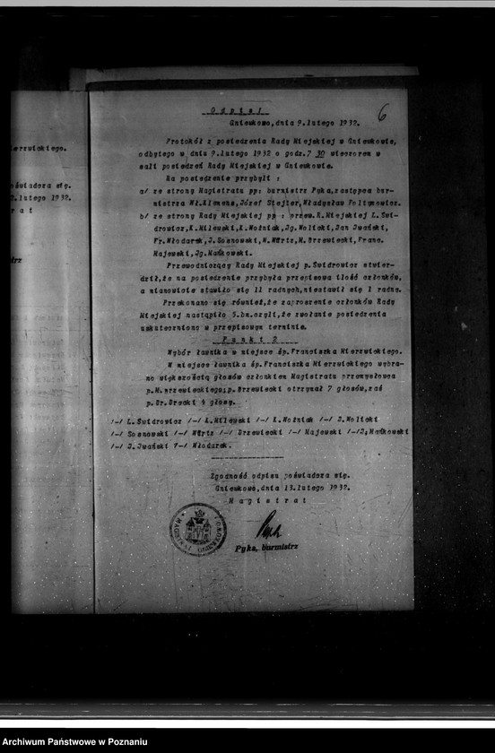 Obraz 10 z jednostki "Miasto Gniewkowo; członkowie magistratu"