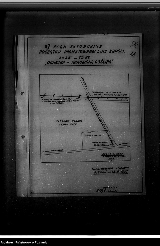 Obraz 19 z jednostki "Wniosek Elektrowni Miejskiej w Poznaniu o zatwierdzenie planu linii elektrycznej z Owińsk do Murowanej Gośliny"