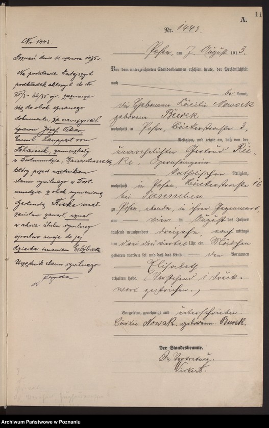 Obraz 13 z jednostki "Księga miejscowa urodzeń tom IV [Rejestr główny urodzeń]"