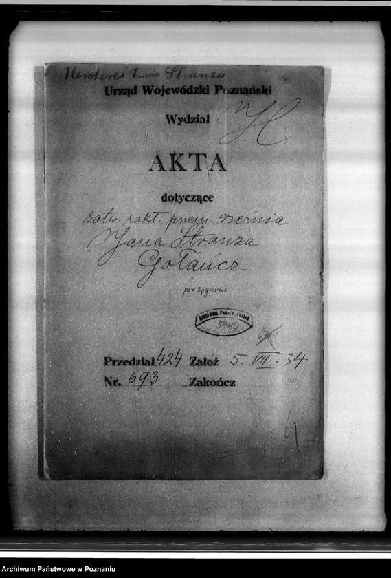 Obraz 4 z jednostki "Zatwierdzenie zakładu przemysłowego /rzeźni/ Jana Strauze w Gołańczy powiat wągrowiecki"