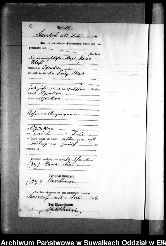 image.from.unit.number "Sterbe-Neben-Register des Preussischen Standes-Amtes Gr. Strengeln Kreis Angerburg"