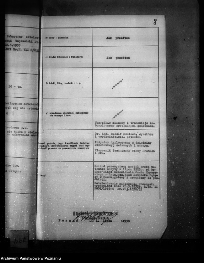 Obraz 12 z jednostki "Zatwierdzenie projektu rozbudowy zakładu przemysłowego /fabryki kotłów centralnego ogrzewania i odlewni żelaza firmy Höntschi Spółka Poznań-Rataje/"