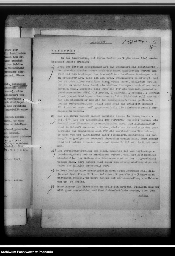 Obraz 9 z jednostki "Aussendienststelle Gostingen [Gostyń]. Dienstbesprechungen"