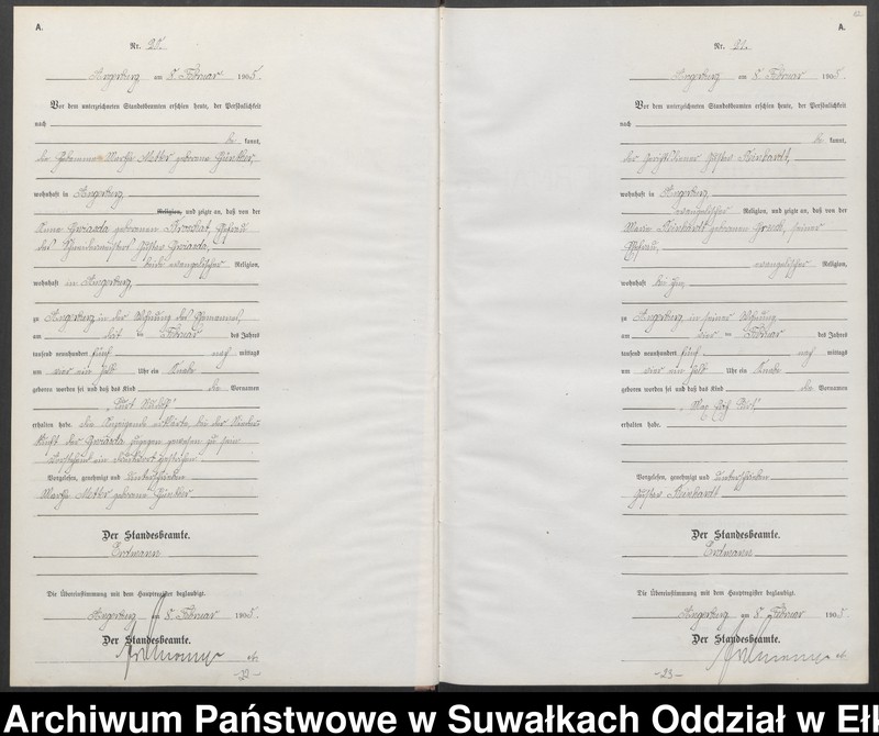 image.from.unit.number "Geburts-Neben-Register des Preussischen Standes-Amtes Angerburg Kreis Angerburg Band I"