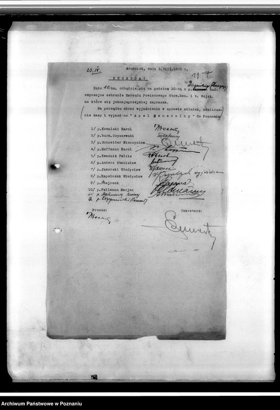 Obraz 15 z jednostki "Spis członków, protokół z walnego zebrania Koło Grodzisk"