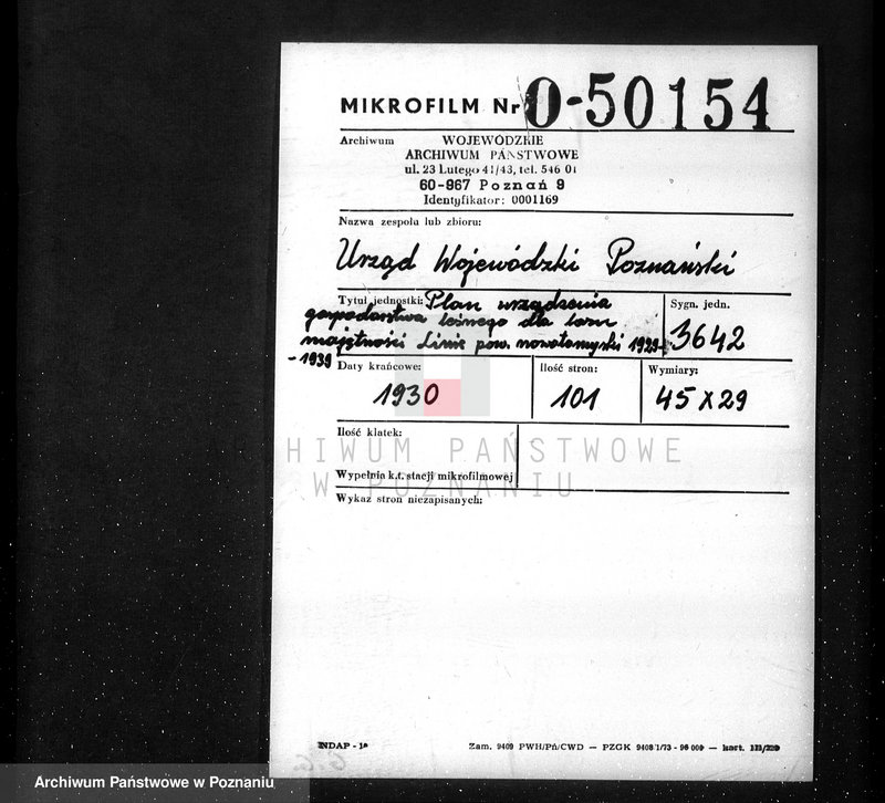 Obraz 2 z jednostki "Plan urządzenia gospodarstwa leśnego dla lasu majętności Lizie powiat nowotomyski"