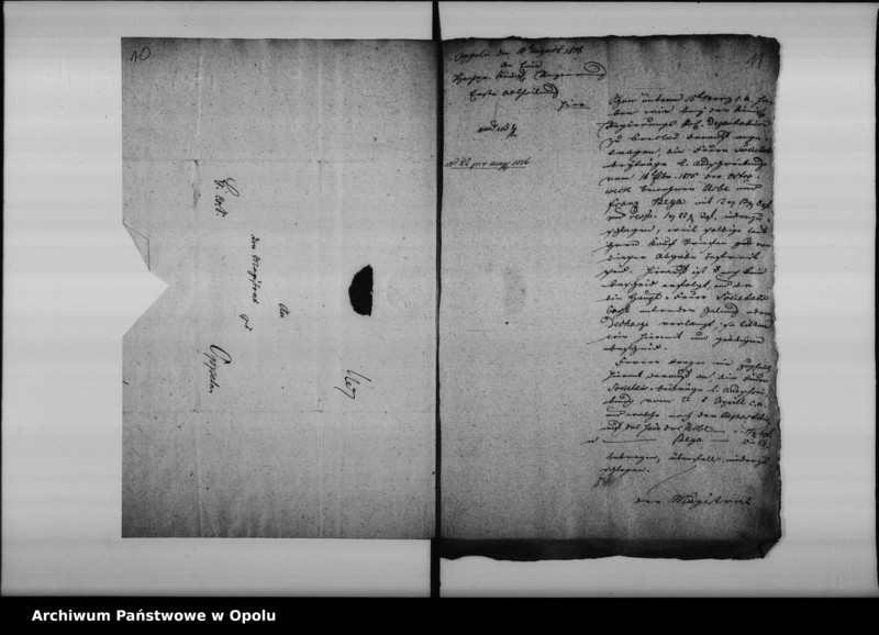 Obraz 11 z jednostki "Acta specialia betreffend die Feuer Societats und Servis- Freiheit der beiden Häuser des Orbe und Bega auf dem Amts Ostroweck de anno 1816"