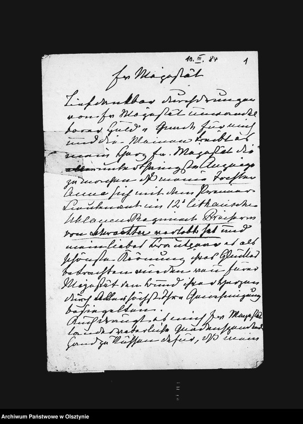 image.from.unit.number "/Entwürfe der Anna Gfin Lehndorff geb. Hahn zu Briefen an den Kaiser, ihren Mann, die Kinder, ihre Brüder Friedrich, Franz u. Max, an die Herzogin, wegen Annies Heirat mit dem Gf. Bniński, 10 Briffe an Paula u. a. /"