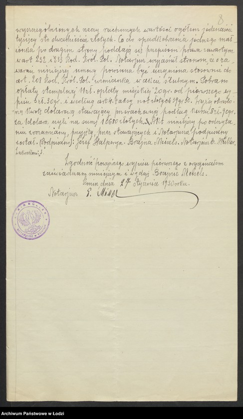 Obraz 10 z jednostki "Józef Halperyn – sprzedaż przyborów elektrycznych"