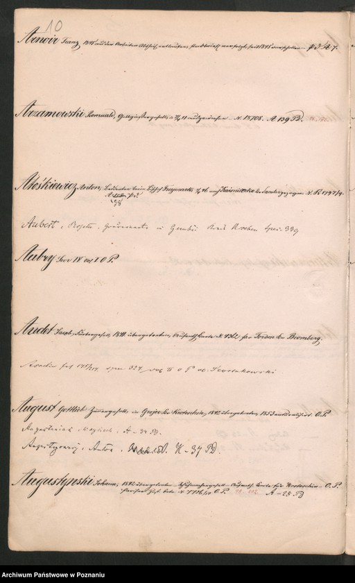 Obraz 13 z jednostki "Alphabetisches Verzeichnis der polnischen Emigranten"
