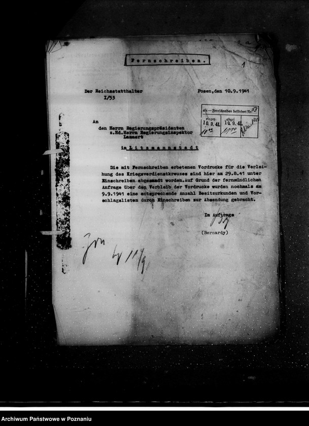 Obraz 5 z jednostki "Kriegsverdienstkreuze- Regierungspräsident Litzmannstadt (Łódź)"