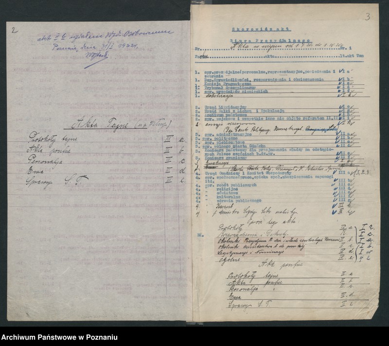 Obraz 4 z jednostki "Biuro Prezydialne Poznań. Skorowidz akt nr 2"