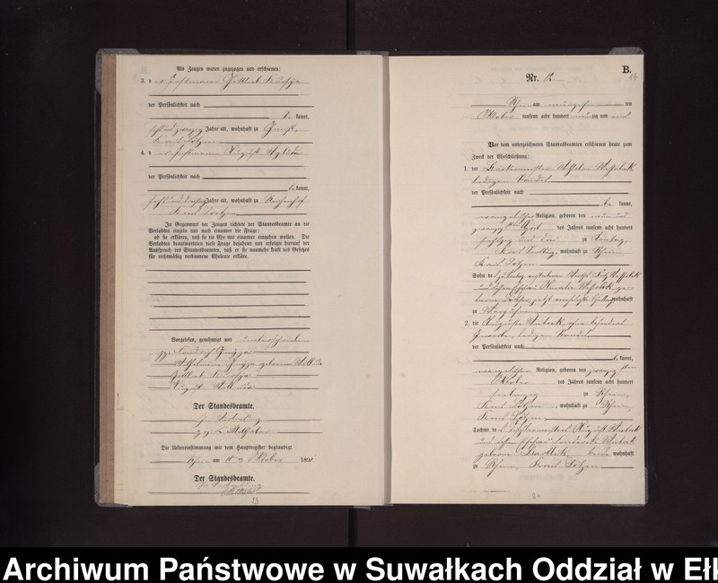 image.from.unit.number "Heiraths-Neben-Register des Preussischen Standes-Amtes Rhein Kreis Loetzen"