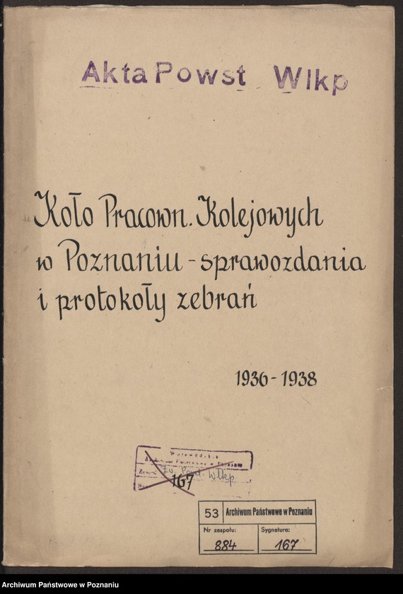 Obraz 3 z jednostki "Koło Pracowników Kolejowych w Poznaniu - sprawozdania i protokoły zebrań."