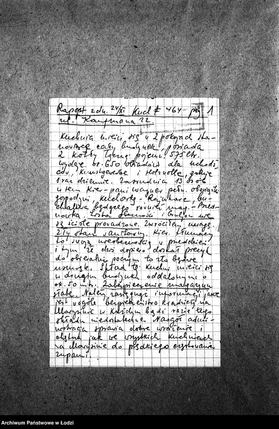 Obraz 4 z jednostki "Kuchnia 464 ul. Kaufmana 24 [Działalność kuchni, raporty]"