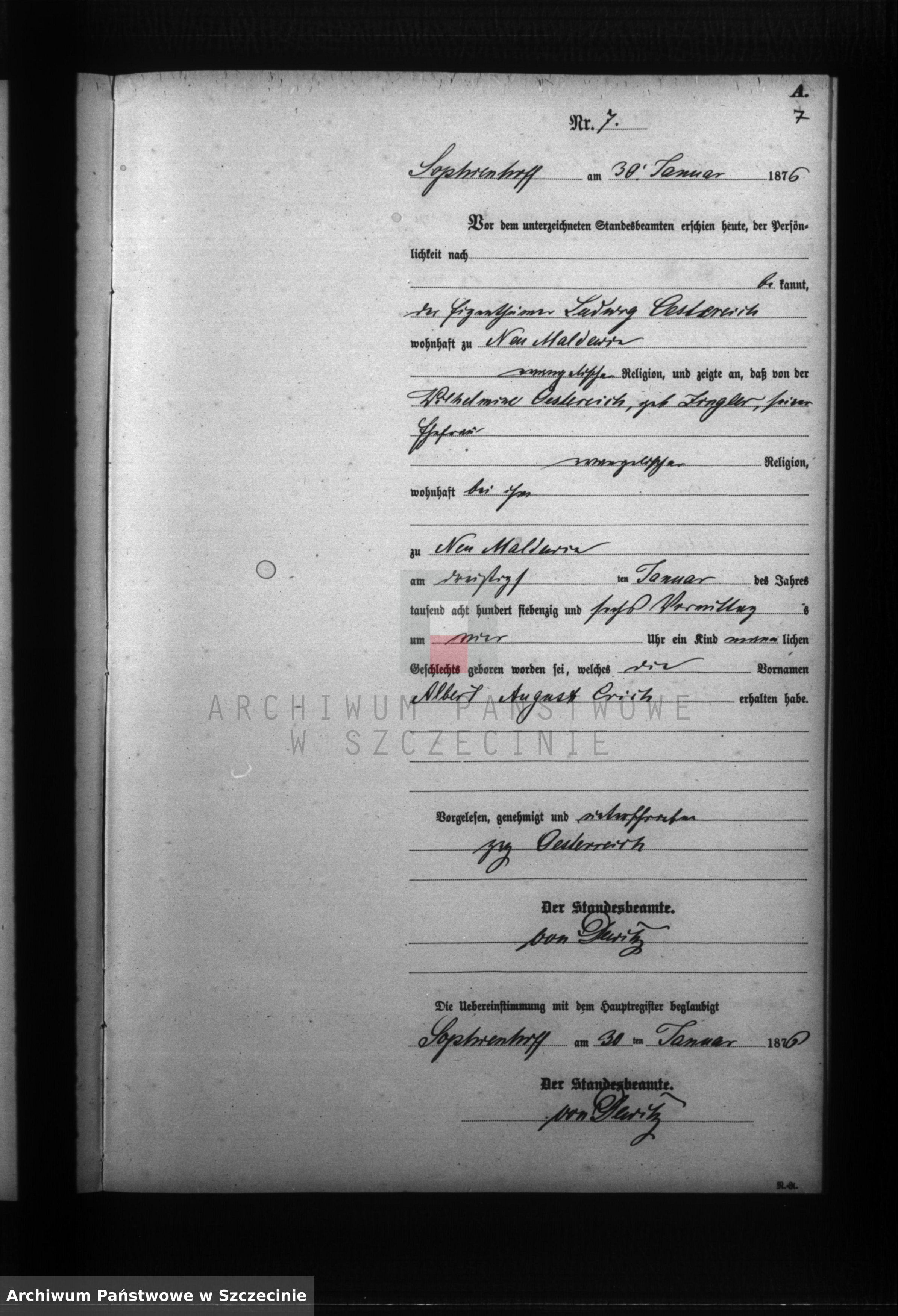 Skan z jednostki: Geburts-Register (Neben-Register)