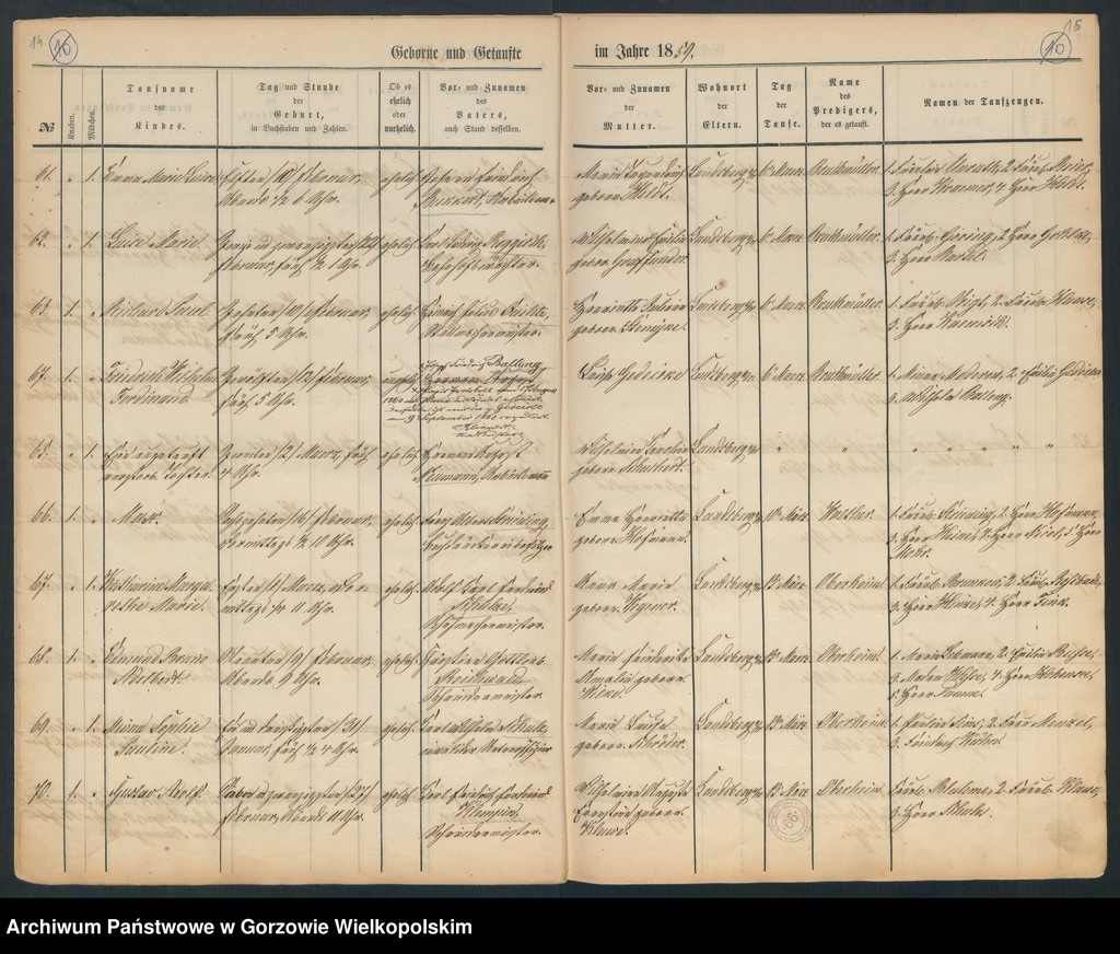 image.from.unit.number "Duplikate der Hauptkirche zu Landsberg an der Warthe (zawiera też księgę zgonów Konkordien Kirche z 1859 r.)"