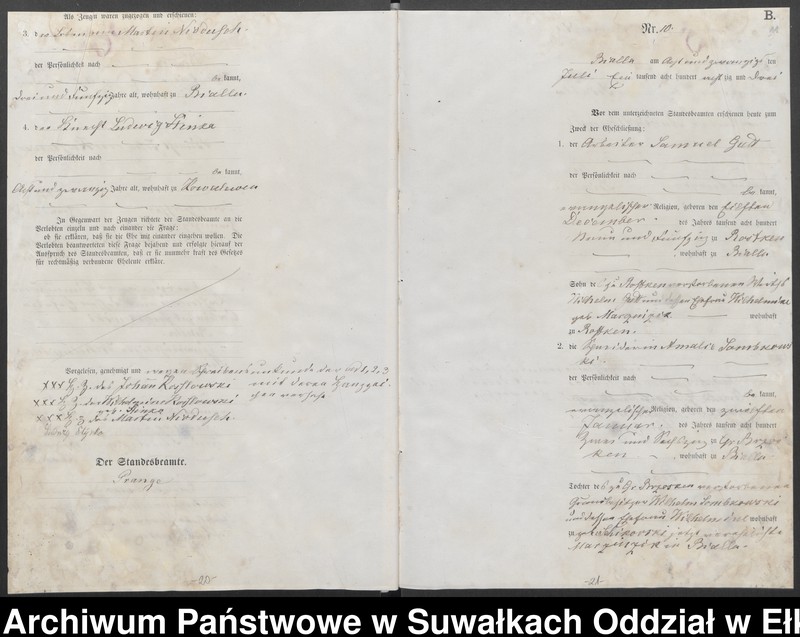 image.from.unit.number "Heiraths-Haupt-Register des Königlichen Preussischen Standes-Amtes Bialla Kreis Johannisburg"