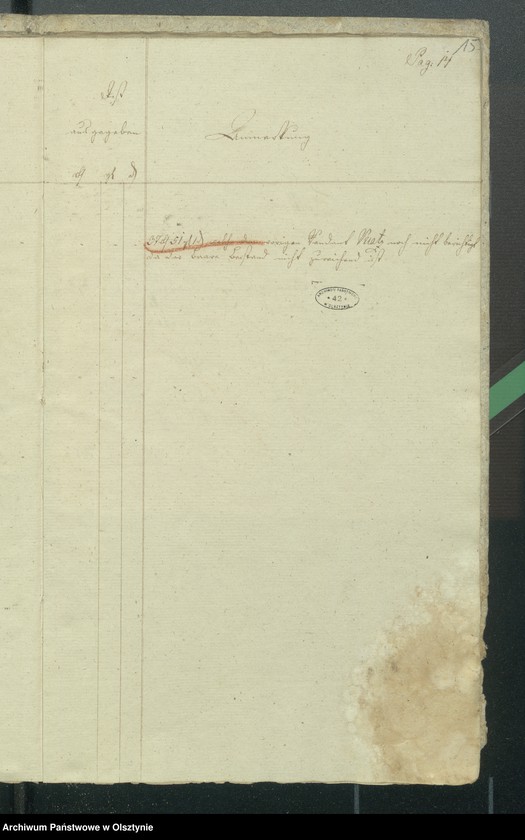 image.from.unit.number "Kirchen Rechnung über Einnahme und Ausgabe bei der ewangelischen deutschen und polnischen Kirche zu Riesenburg"