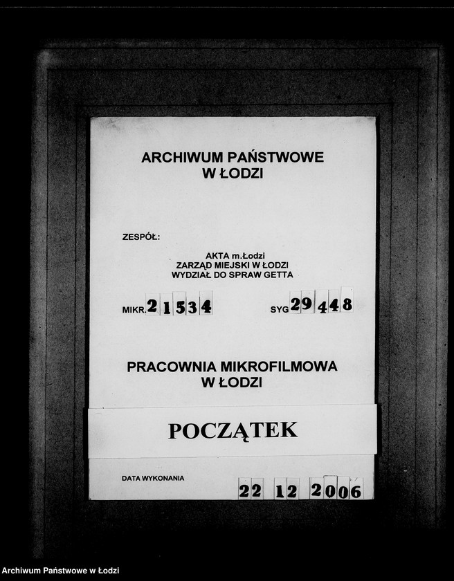 Obraz 1 z jednostki "Juden-Schreiben [Pisma skierowane do Przełożonego Starszeństwa Żydów w Getcie Łódzkim]. Nr.10569-20040"