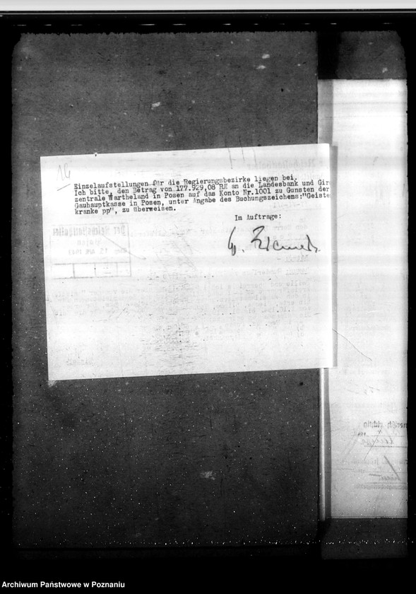 Obraz 20 z jednostki "Pflegekosten und Sonderleistungen für in den Gauheilanstalten untergebrachte Geisteskranke usw.aus der Umsiedlerkreisfürsorge"