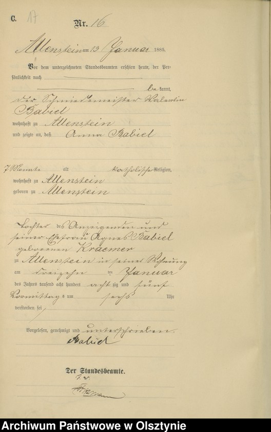 image.from.unit.number "Sterbe-Haupt-Register Nr 1 - 395"