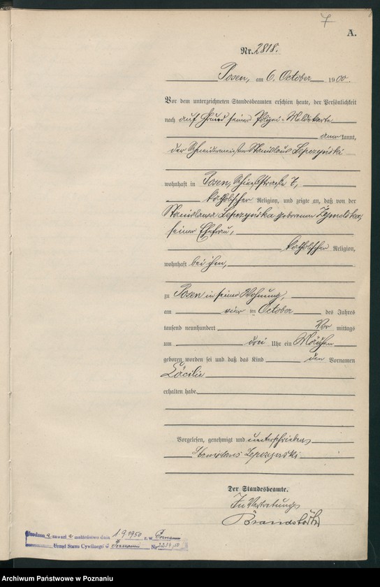 Obraz 10 z jednostki "Księga miejscowa urodzeń"