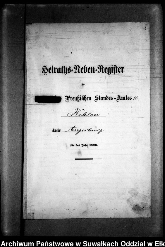 image.from.unit.number "Heiraths-Neben-Register des Preussischen Standes-Amtes Kehlen Kreis Angerburg"