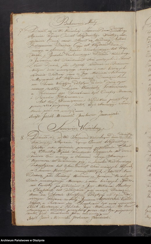image.from.unit.number "Księga ta zwana Duplikat Sporządzona do Aktow Urodzenia Zaślubienia i Zejścia Parafii Janowieckiej Na 1836 rok"