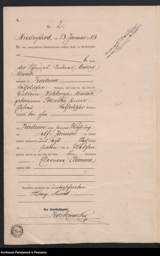 Obraz 5 z jednostki "Geburts-Haupt-Register"