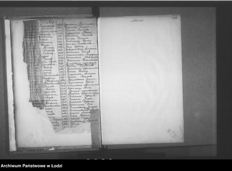 Obraz 15 z jednostki "Skorowidz do akt urodzeń"