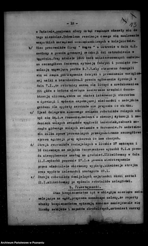 Obraz 17 z jednostki "Sprawozdania sytuacyjne miesięczne za miesiące styczeń, luty 1926 r."