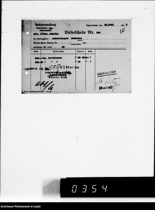 Obraz 14 z jednostki "Lieferscheine Pabianice"