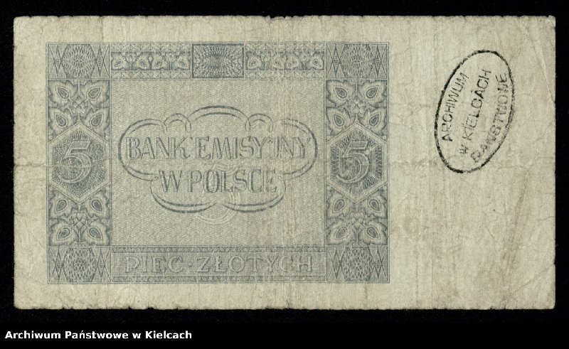 image.from.unit.number "Banknoty polskie z okresu II wojny światowej. Bony i bilety Polskiej Krajowej Kasy Pożyczkowej z okresu I wojny"