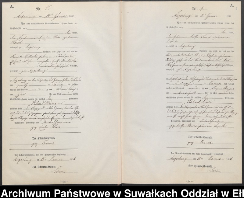 image.from.unit.number "Geburts-Neben-Register des Preussischen Standes-Amtes Angerburg Kreis Angerburg, Band I (Nr1-Nr158)"