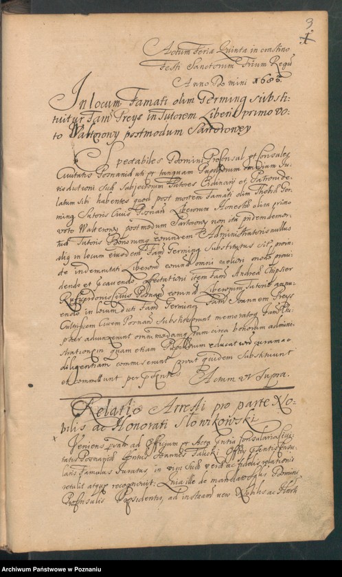 Obraz 5 z jednostki "Protocolon actorum officii consularis Posnaniensis."