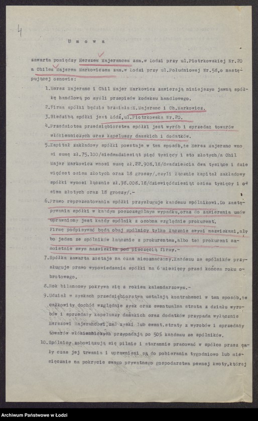 Obraz 6 z jednostki "Hersz Majeranc, Chil Majer Markowicz- wyrób i sprzedaż towarów włókienniczych, kapeluszy damskich i dodatków"