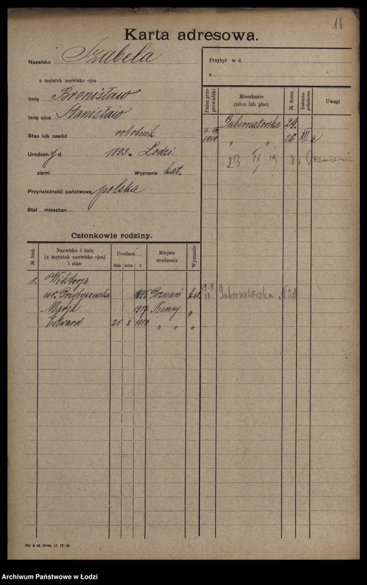 Obraz 20 z jednostki "[Spis ludności Łodzi] Syta-Szadkowski"