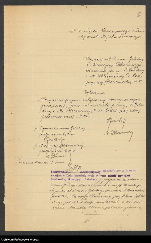 Obraz 8 z jednostki "Sz. Goldberg i M. Blumzweig – handel artykułami spożywczymi"