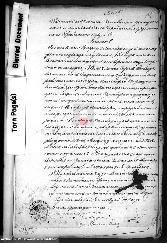 image.from.unit.number "Dokumenty o brakočetavšichsja evrejach v Serejskom evrejskom božničnom okruge v 1903 g.        ."
