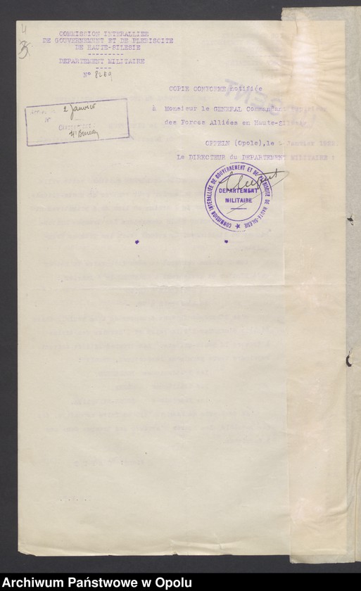 Obraz 6 z jednostki "Entress-Pieces emanant des autorites subordonnees/ /Korespondencja wpływająca pochodząca od władz wyższych i podległych - pisma, zarządzenia, instrukcje / 1.02-8.07.1922"